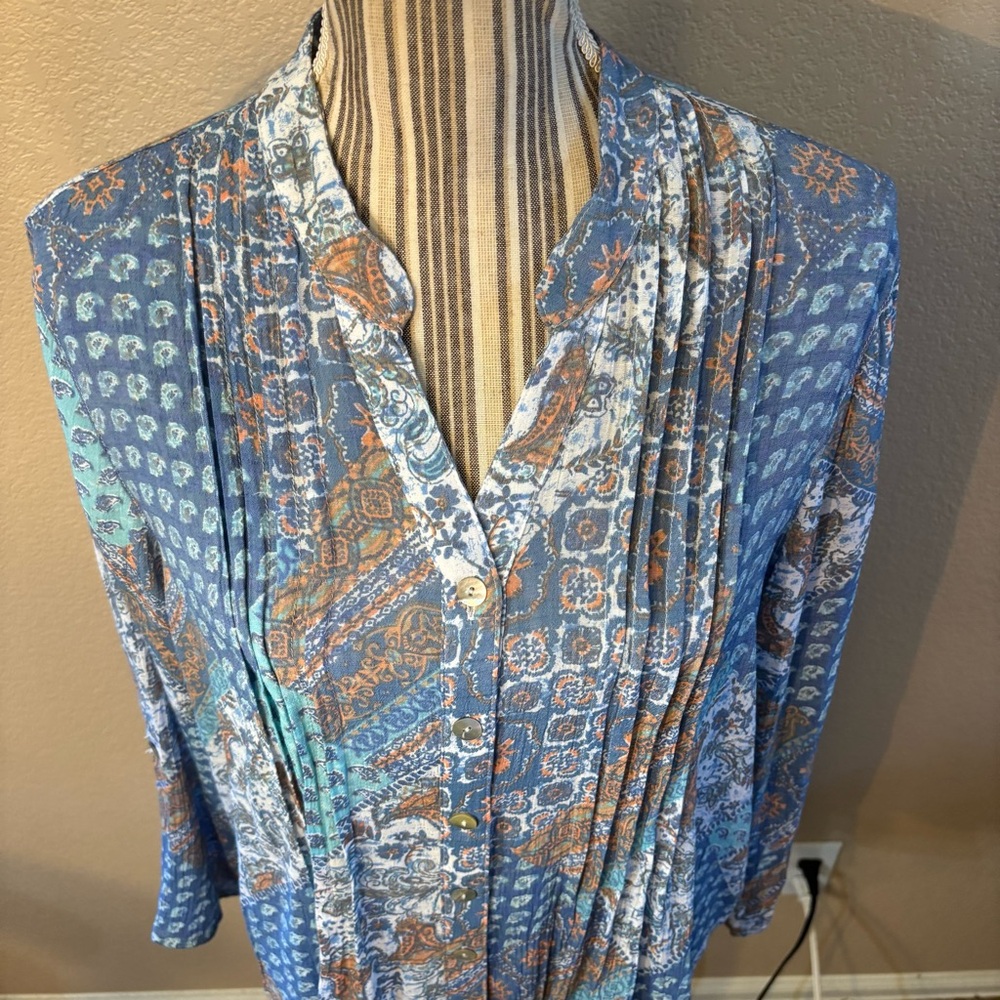 Ruby Rd. Blouse Large Petite Multicolor Paisley P… - image 2